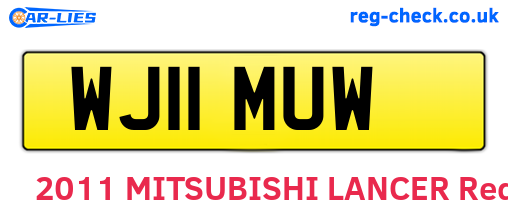 WJ11MUW are the vehicle registration plates.
