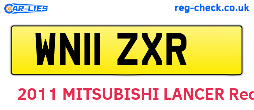 WN11ZXR are the vehicle registration plates.