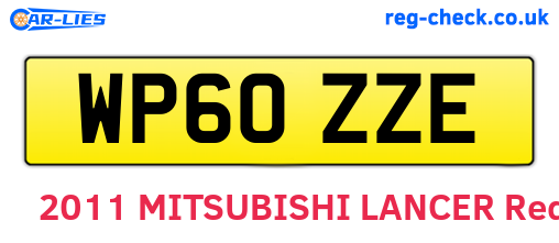 WP60ZZE are the vehicle registration plates.