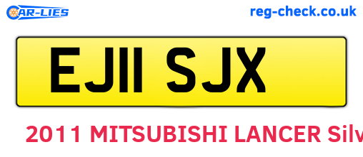 EJ11SJX are the vehicle registration plates.