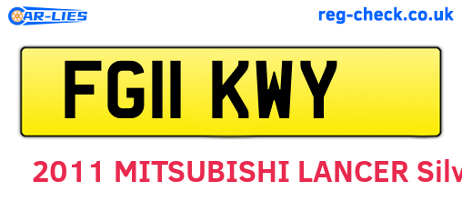 FG11KWY are the vehicle registration plates.