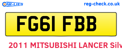 FG61FBB are the vehicle registration plates.