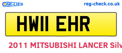 HW11EHR are the vehicle registration plates.