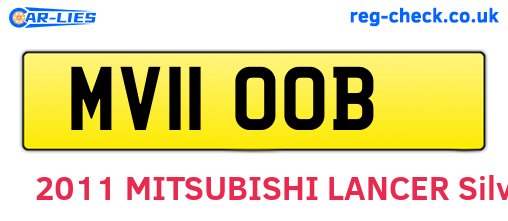 MV11OOB are the vehicle registration plates.