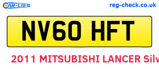 NV60HFT are the vehicle registration plates.