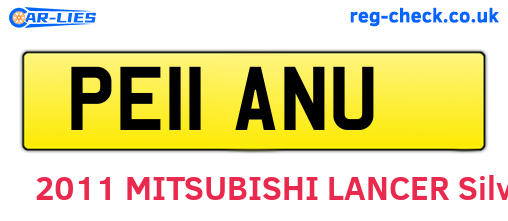 PE11ANU are the vehicle registration plates.