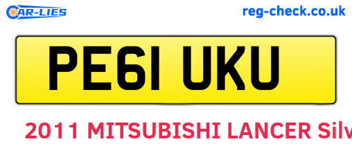 PE61UKU are the vehicle registration plates.