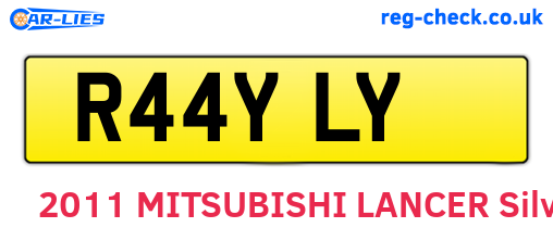 R44YLY are the vehicle registration plates.