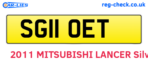 SG11OET are the vehicle registration plates.