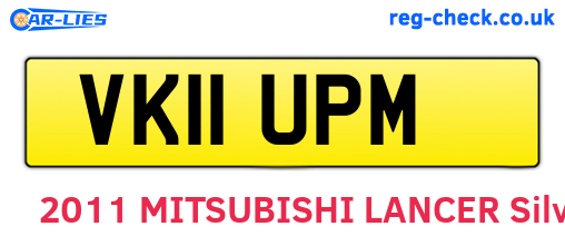 VK11UPM are the vehicle registration plates.