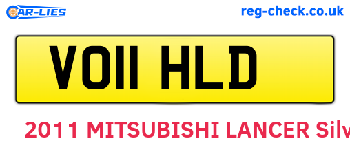 VO11HLD are the vehicle registration plates.