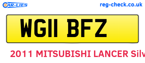 WG11BFZ are the vehicle registration plates.