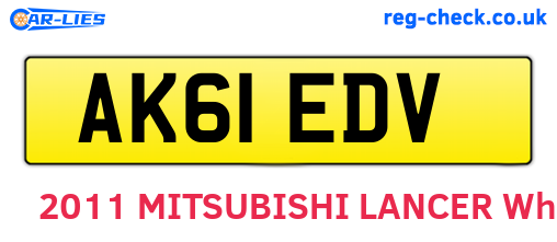 AK61EDV are the vehicle registration plates.