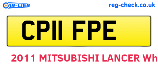 CP11FPE are the vehicle registration plates.