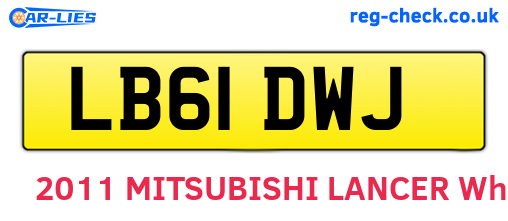 LB61DWJ are the vehicle registration plates.