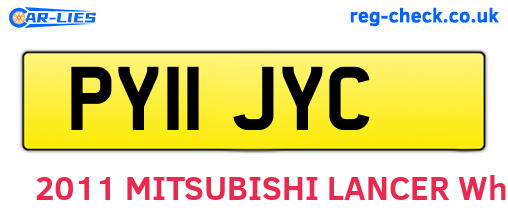 PY11JYC are the vehicle registration plates.