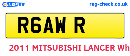 R6AWR are the vehicle registration plates.