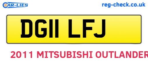 DG11LFJ are the vehicle registration plates.