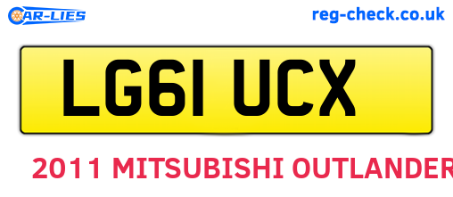 LG61UCX are the vehicle registration plates.