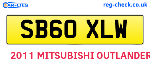 SB60XLW are the vehicle registration plates.