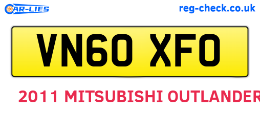 VN60XFO are the vehicle registration plates.