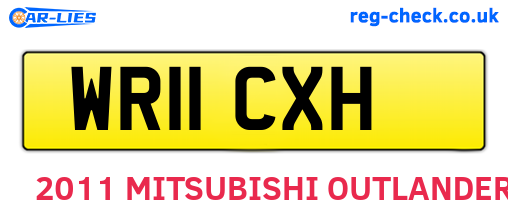 WR11CXH are the vehicle registration plates.