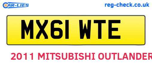MX61WTE are the vehicle registration plates.