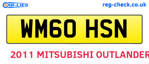 WM60HSN are the vehicle registration plates.