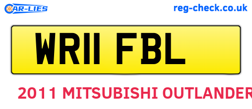 WR11FBL are the vehicle registration plates.