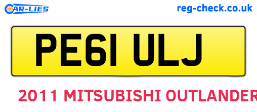 PE61ULJ are the vehicle registration plates.