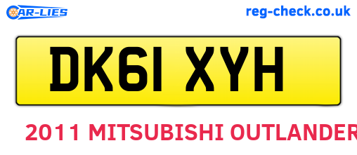 DK61XYH are the vehicle registration plates.