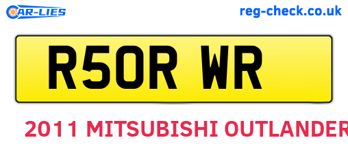 R50RWR are the vehicle registration plates.