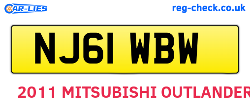 NJ61WBW are the vehicle registration plates.