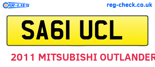 SA61UCL are the vehicle registration plates.