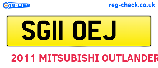 SG11OEJ are the vehicle registration plates.