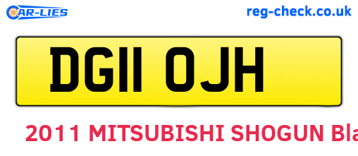 DG11OJH are the vehicle registration plates.