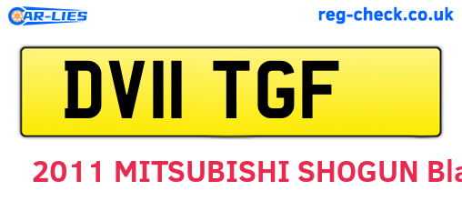 DV11TGF are the vehicle registration plates.