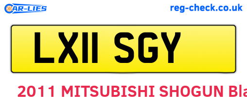 LX11SGY are the vehicle registration plates.