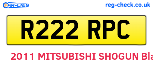 R222RPC are the vehicle registration plates.