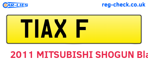 T1AXF are the vehicle registration plates.