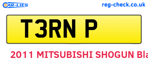 T3RNP are the vehicle registration plates.