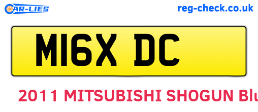 M16XDC are the vehicle registration plates.