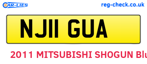 NJ11GUA are the vehicle registration plates.