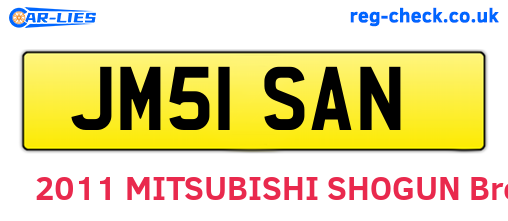 JM51SAN are the vehicle registration plates.