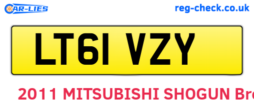 LT61VZY are the vehicle registration plates.