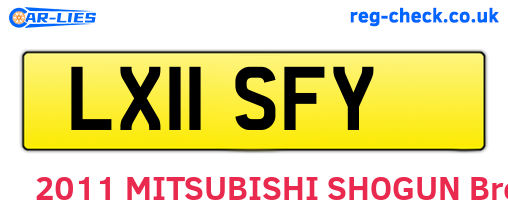 LX11SFY are the vehicle registration plates.