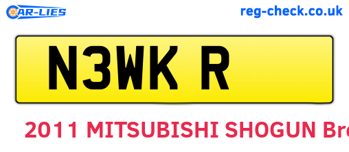 N3WKR are the vehicle registration plates.