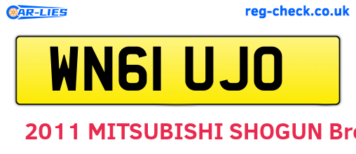 WN61UJO are the vehicle registration plates.