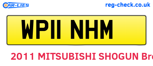 WP11NHM are the vehicle registration plates.