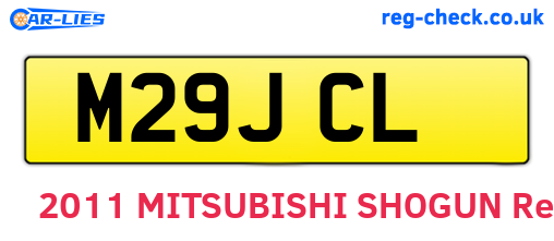 M29JCL are the vehicle registration plates.
